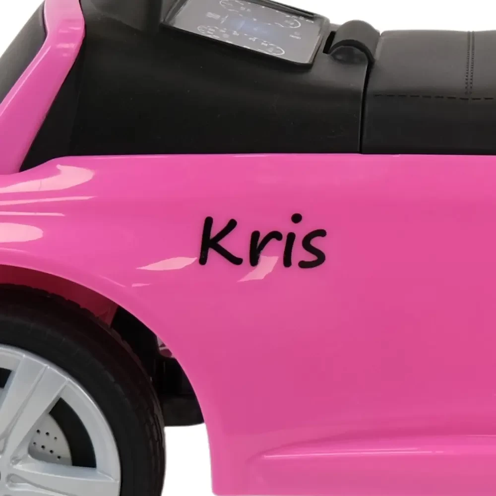  Stickerset zwart (2x) met eigen naam Mercedes Benz C-klasse roze