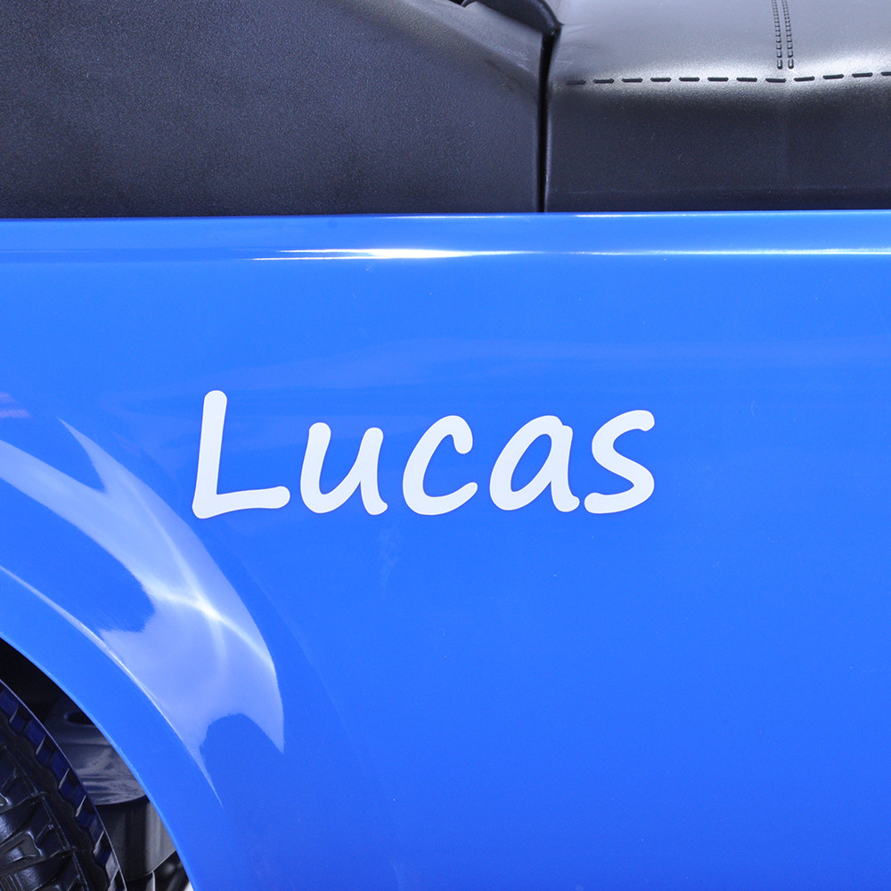  Stickerset wit (2st) met eigen naam Volkswagen blauw T-roc