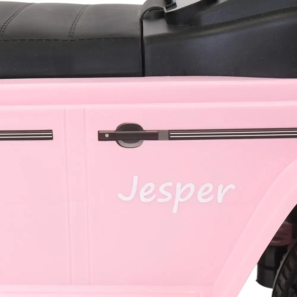  Stickerset wit (2x) met eigen naam Mercedes Benz G350D retro roze