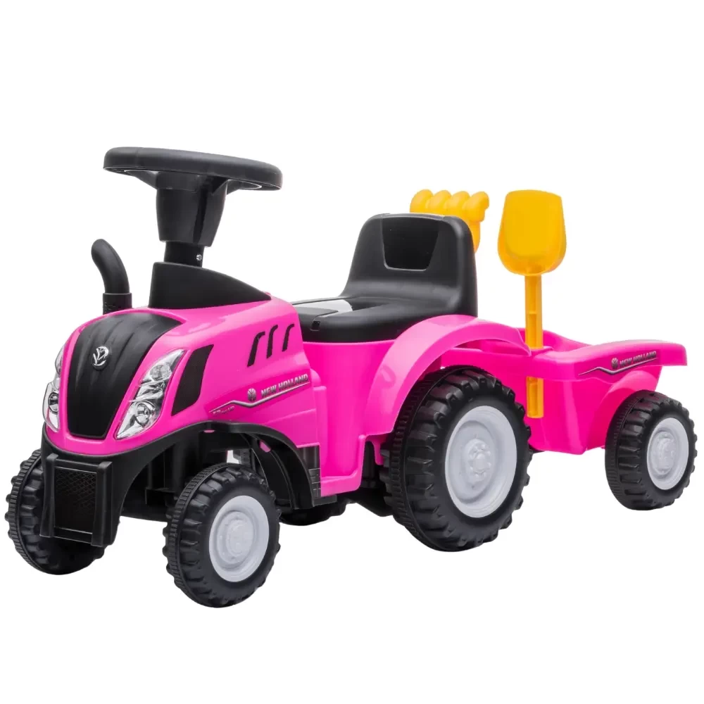  New Holland T7 tractor met aanhanger roze