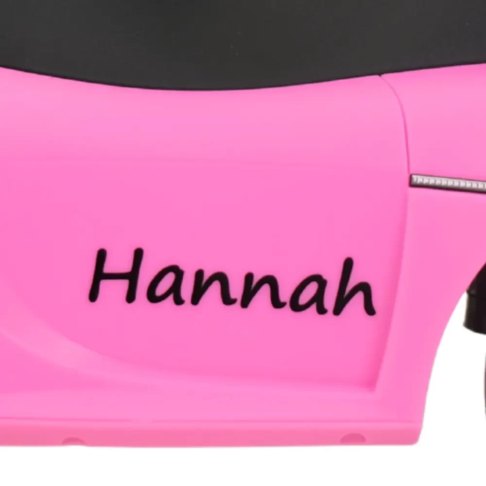  Stickerset zwart (2st) met eigen naam Porsche Carrera GT roze