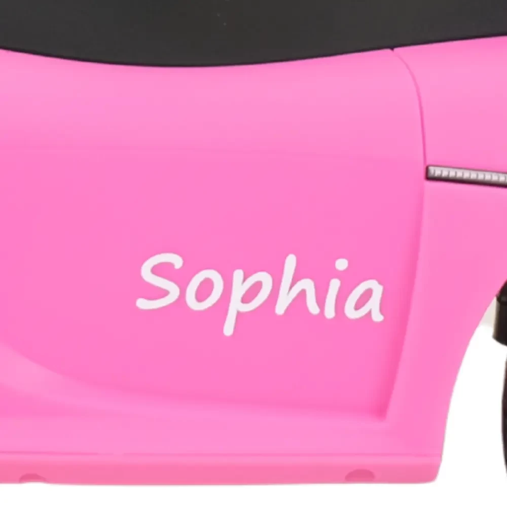  Stickerset wit (2st) met eigen naam Porsche Carrera GT roze